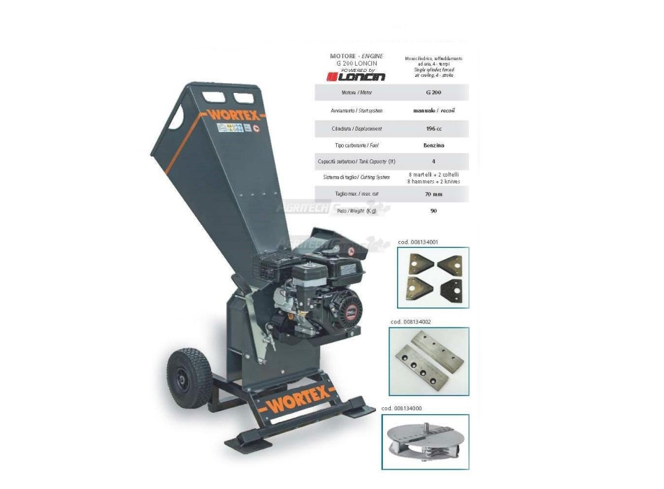 Déchiqueteuse déchiqueteuse CHIPPER T 200 L Agritech Store