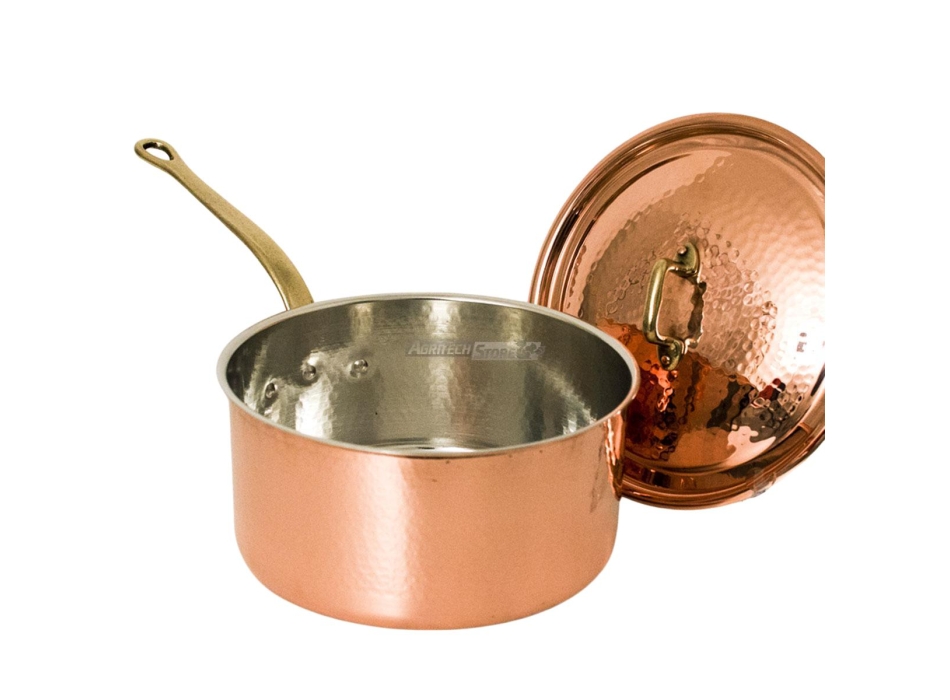 Casserole en cuivre 1 anse avec couvercle Agritech Store