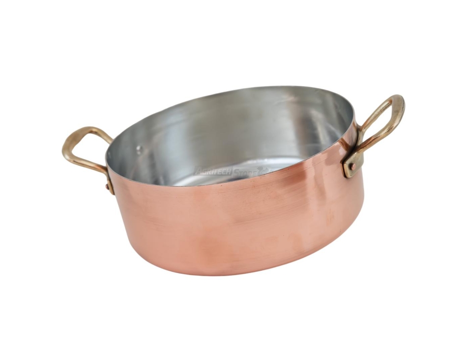 Pot en cuivre D. 30 H 10 cm. avec un couvercle Agritech Store