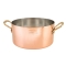 Casserole en cuivre étamé avec 2 poignées en laiton