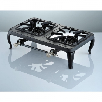 Réchaud à gaz d'extérieur 2 feux 8 kW en fonte peinte Agritech Store