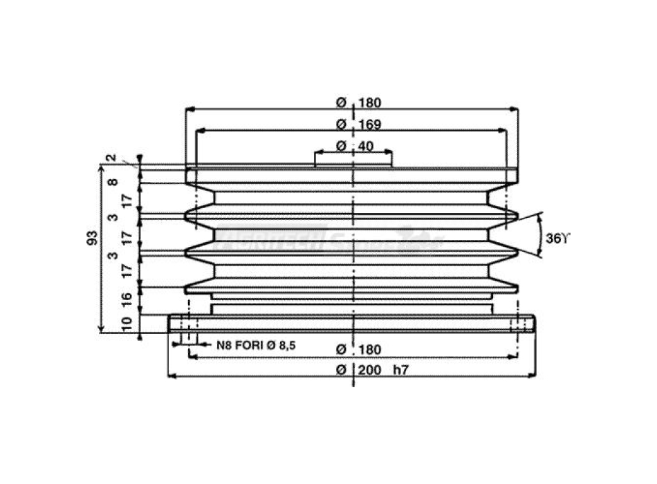 Poulie d'embrayage centrifuge automatique Ø 190 mm Agritech Store