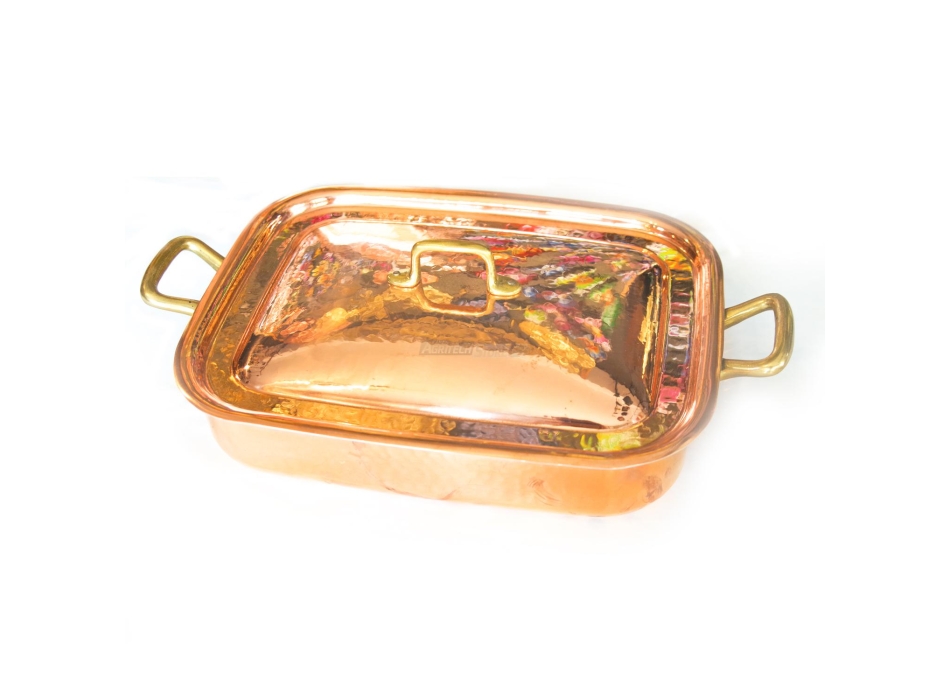 Poêle en cuivre à 2 poignées avec couvercle Agritech Store