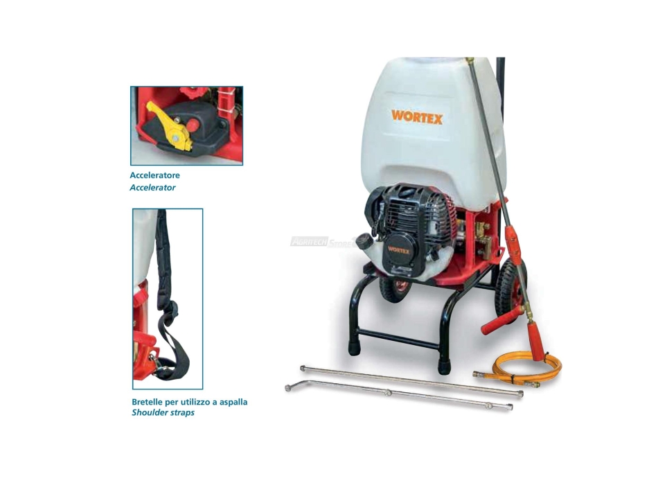 Chariot de pulvérisation et de désherbage 25 litres, moteur 4 temps Agritech Store