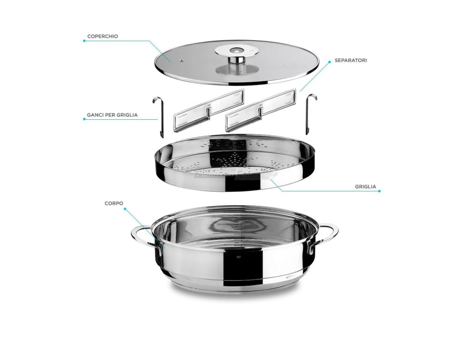 Cuiseur vapeur « Naturalmente » 6 techniques de cuisson lt. 8 Agritech Store