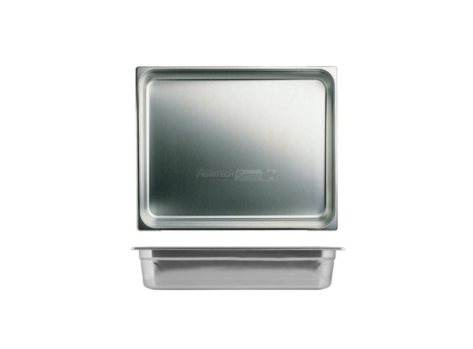 Cuve Gastronorme GN2/1 en inox h5,5 cm Agritech Store